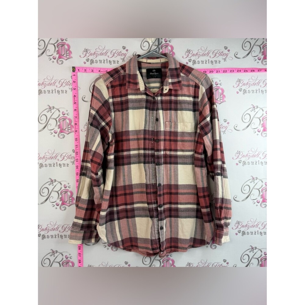 Windriver button up shirt Casual Red Plaid Button-Down Shirt by Black Rivet